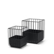 Verna Matte Black Wire Cage Metal Planters (Set of 2) by Mercana at Eve Furniture