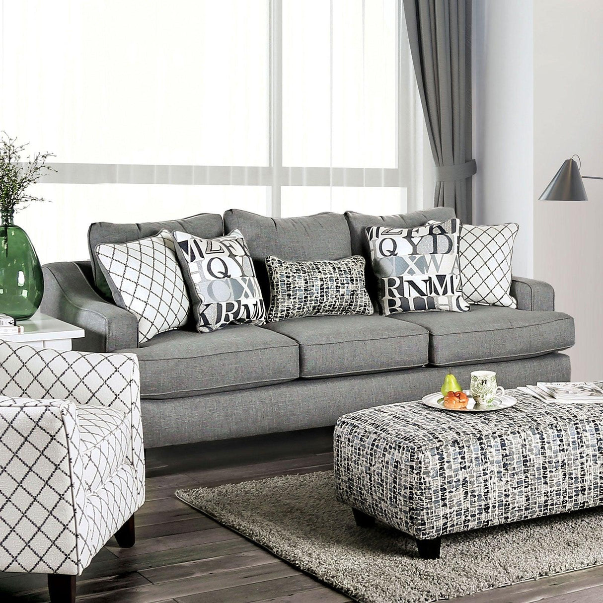 Verne Bluish Gray Sofa by Furniture of America at Eve Furniture