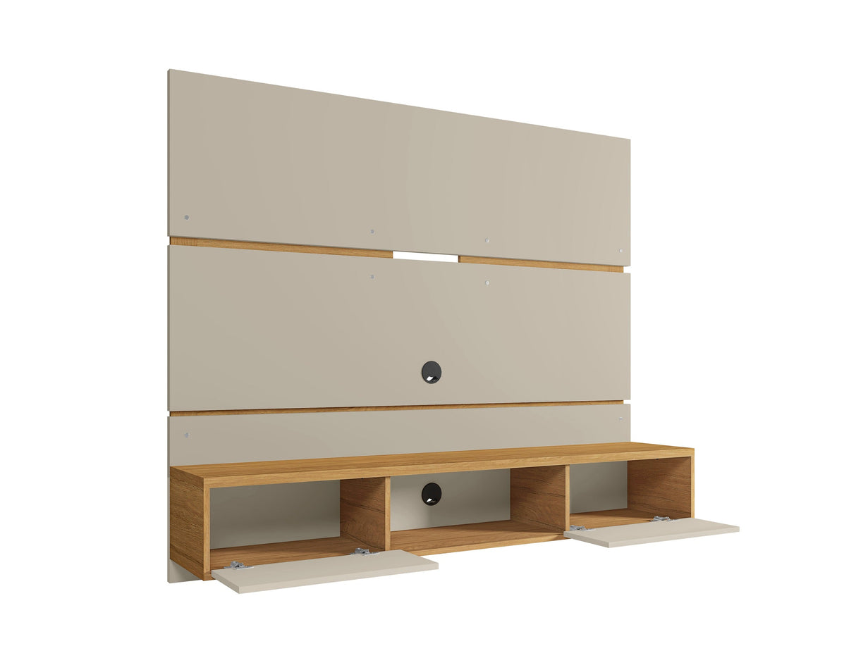 Vernon 62.99 Floating Entertainment Center in Off White and Cinnamon by Manhattan Comfort at Eve Furniture