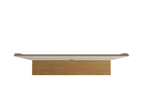 Vernon 62.99 Floating Entertainment Center in Off White and Cinnamon by Manhattan Comfort at Eve Furniture