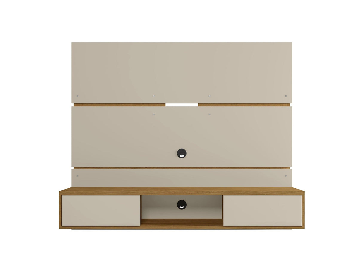 Vernon 62.99 Floating Entertainment Center in Off White and Cinnamon by Manhattan Comfort at Eve Furniture