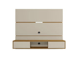 Vernon 62.99 Floating Entertainment Center in Off White and Cinnamon by Manhattan Comfort at Eve Furniture