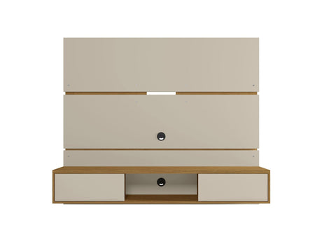 Vernon 62.99 Floating Entertainment Center in Off White and Cinnamon by Manhattan Comfort at Eve Furniture