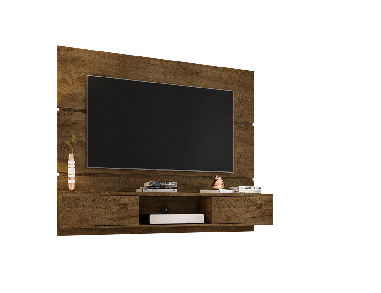 Vernon 62.99 Floating Entertainment Center in Rustic Brown by Manhattan Comfort at Eve Furniture