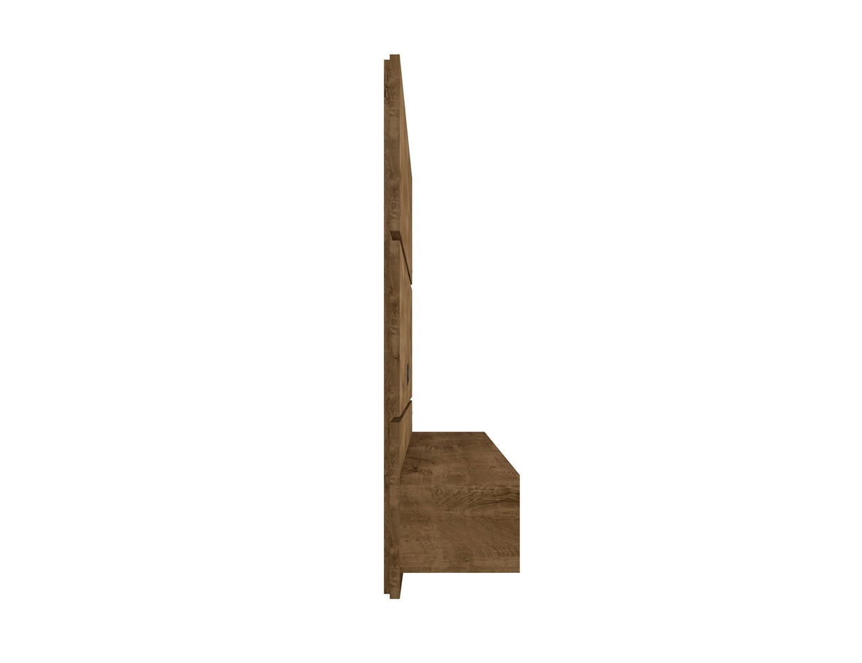 Vernon 62.99 Floating Entertainment Center in Rustic Brown by Manhattan Comfort at Eve Furniture
