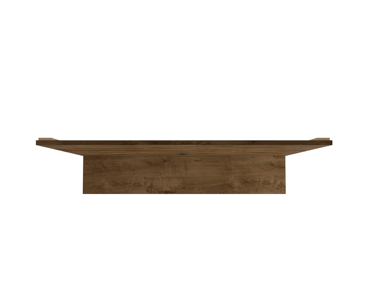 Vernon 62.99 Floating Entertainment Center in Rustic Brown by Manhattan Comfort at Eve Furniture