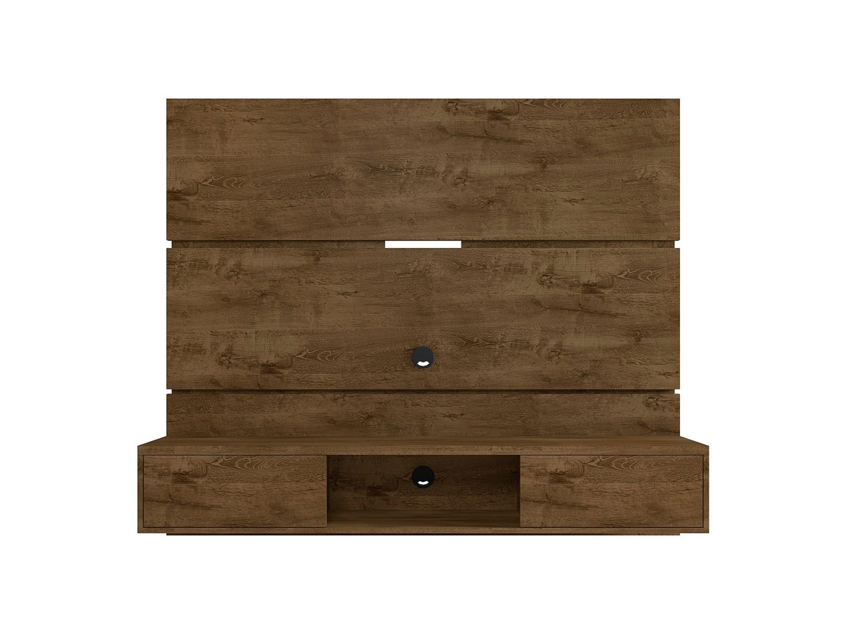 Vernon 62.99 Floating Entertainment Center in Rustic Brown by Manhattan Comfort at Eve Furniture