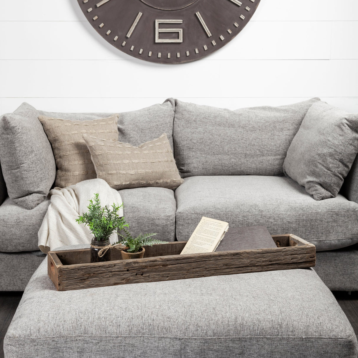 Vernon (Large) 36L x 7W Brown Reclaimed Wood Tray by Mercana at Eve Furniture