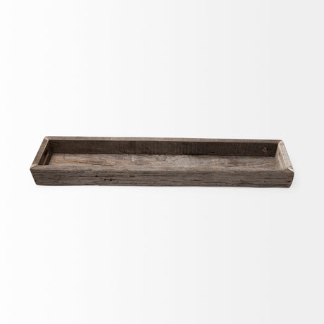 Vernon (Large) Brown Reclaimed Wood Tray by Mercana at Eve Furniture