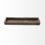 Vernon (Medium) 30L x 7W Brown Reclaimed Wood Tray by Mercana at Eve Furniture