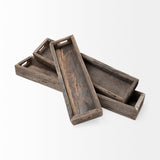 Vernon (Medium) 30L x 7W Brown Reclaimed Wood Tray by Mercana at Eve Furniture
