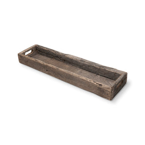 Vernon (Medium) 30L x 7W Brown Reclaimed Wood Tray by Mercana at Eve Furniture