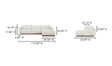 Vernon Sectional White by Moe's Home at Eve Furniture