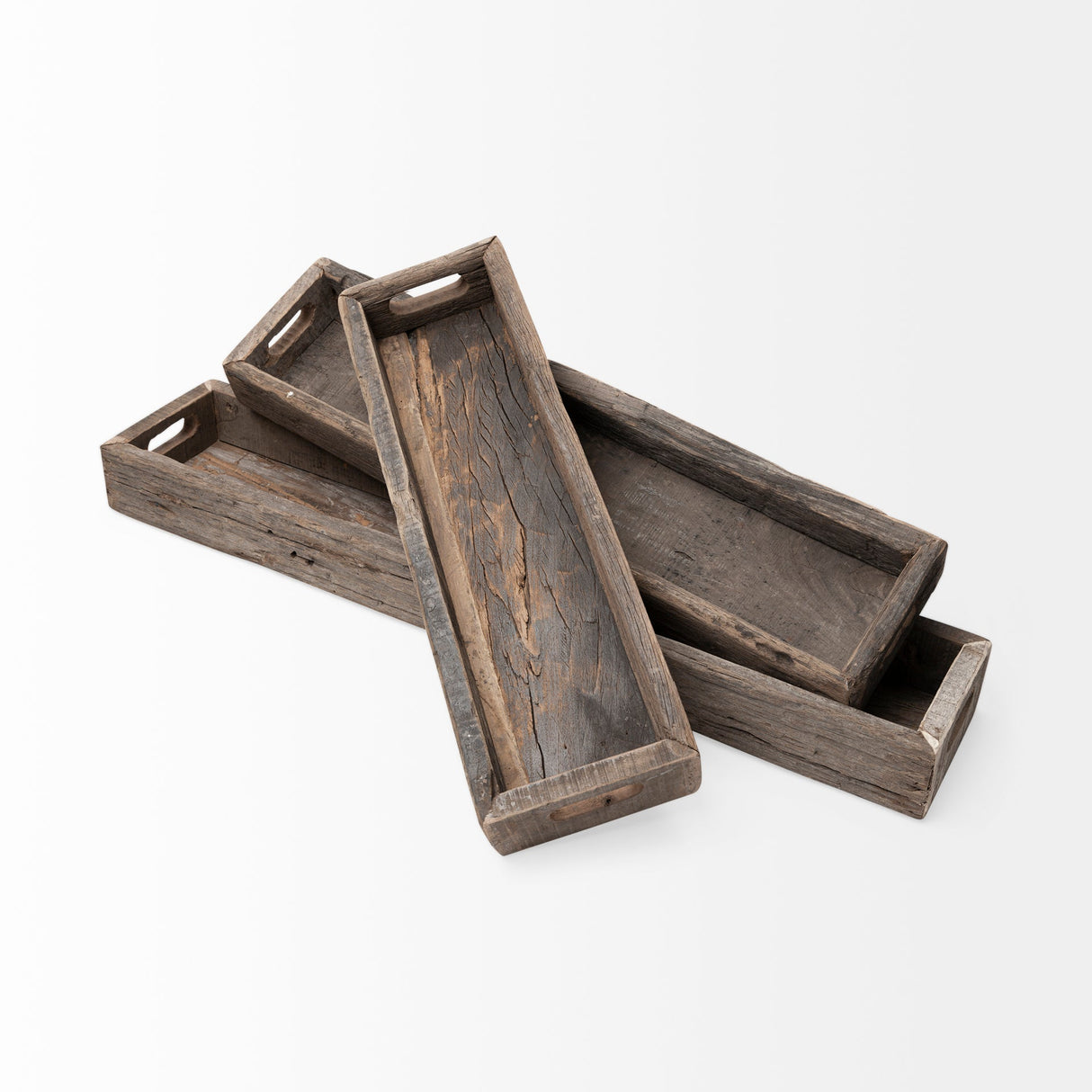 Vernon (Small) 24L x 7W Brown Reclaimed Wood Tray by Mercana at Eve Furniture