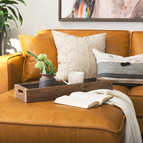 Vernon (Small) Brown Reclaimed Wood Tray by Mercana at Eve Furniture