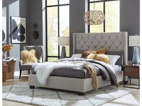 Verona Upholstered Footboard Full Storage Bed in Speckled Grey by Modus Furniture at Eve Furniture