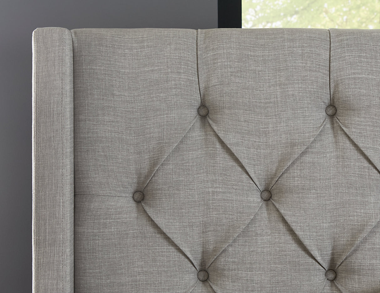 Verona Upholstered Platform Bed in Speckled Grey by Modus Furniture at Eve Furniture