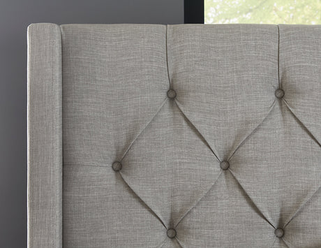 Verona Upholstered Platform Bed in Speckled Grey by Modus Furniture at Eve Furniture