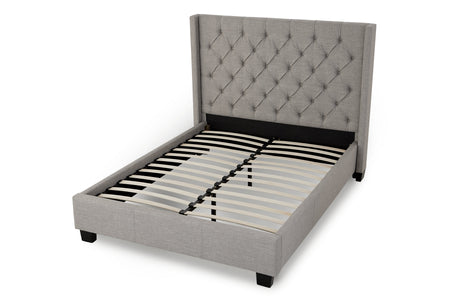 Verona Upholstered Platform Bed in Speckled Grey by Modus Furniture at Eve Furniture