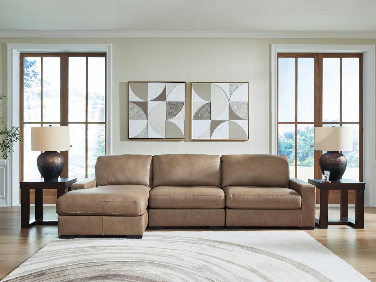 Veronella Sahara 3-Piece Sectional with LAF Chaise by Ashley at Eve Furniture