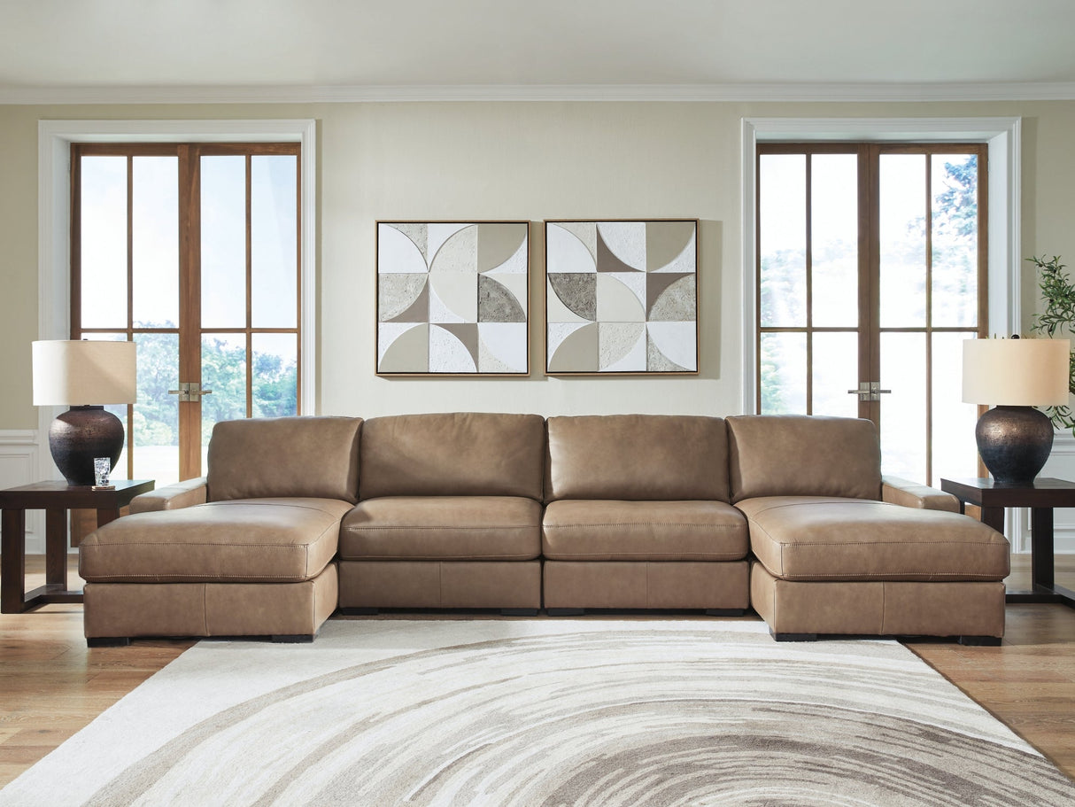 Veronella Sahara 4-Piece Double Chaise Sectional by Ashley at Eve Furniture