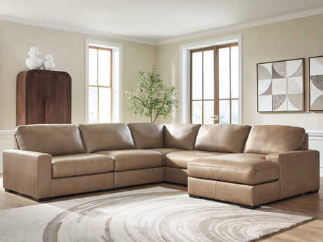 Veronella Sahara 5-Piece Sectional with RAF Chaise by Ashley at Eve Furniture