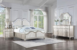 Veronica Silver Oak and Ivory 4-Piece Eastern King Storage Bed with LED Headboard