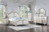 Veronica Silver Oak and Ivory 5-Piece California King Storage Bed with LED Headboard