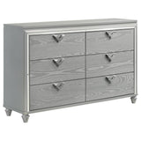 Veronica 6-drawer Bedroom Dresser Light Silver