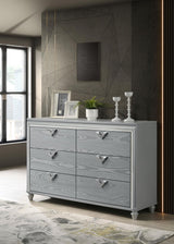 Veronica 6-drawer Bedroom Dresser Light Silver