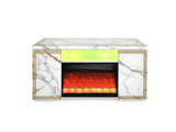 Versa White TV Stand with Fireplace by New Era Innovations at Eve Furniture