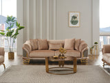 Versace 3-pieces (Sofa & Loveseat & Chair) Livingroom Set Beige by Furnia at Eve Furniture