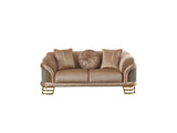 Versace 3-pieces (Sofa & Loveseat & Chair) Livingroom Set Beige by Furnia at Eve Furniture