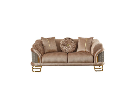 Versace 3-pieces (Sofa & Loveseat & Chair) Livingroom Set Beige by Furnia at Eve Furniture