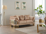 Versace 3-pieces (Sofa & Loveseat & Chair) Livingroom Set Beige by Furnia at Eve Furniture