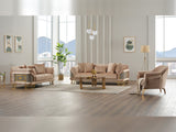 Versace 3-pieces (Sofa & Loveseat & Chair) Livingroom Set Beige by Furnia at Eve Furniture