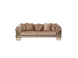 Versace 3-pieces (Sofa & Loveseat & Chair) Livingroom Set Beige by Furnia at Eve Furniture