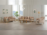 Versace 3-pieces (Sofa & Loveseat & Chair) Livingroom Set Beige by Furnia at Eve Furniture