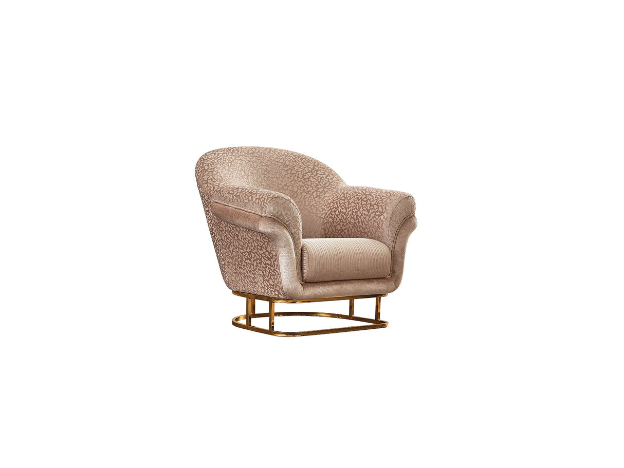 Versace 3-pieces (Sofa & Loveseat & Chair) Livingroom Set Cream by Furnia at Eve Furniture