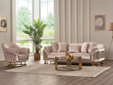 Versace 3-pieces (Sofa & Loveseat & Chair) Livingroom Set Cream by Furnia at Eve Furniture