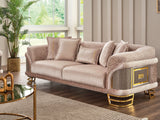 Versace 3-pieces (Sofa & Loveseat & Chair) Livingroom Set Cream by Furnia at Eve Furniture