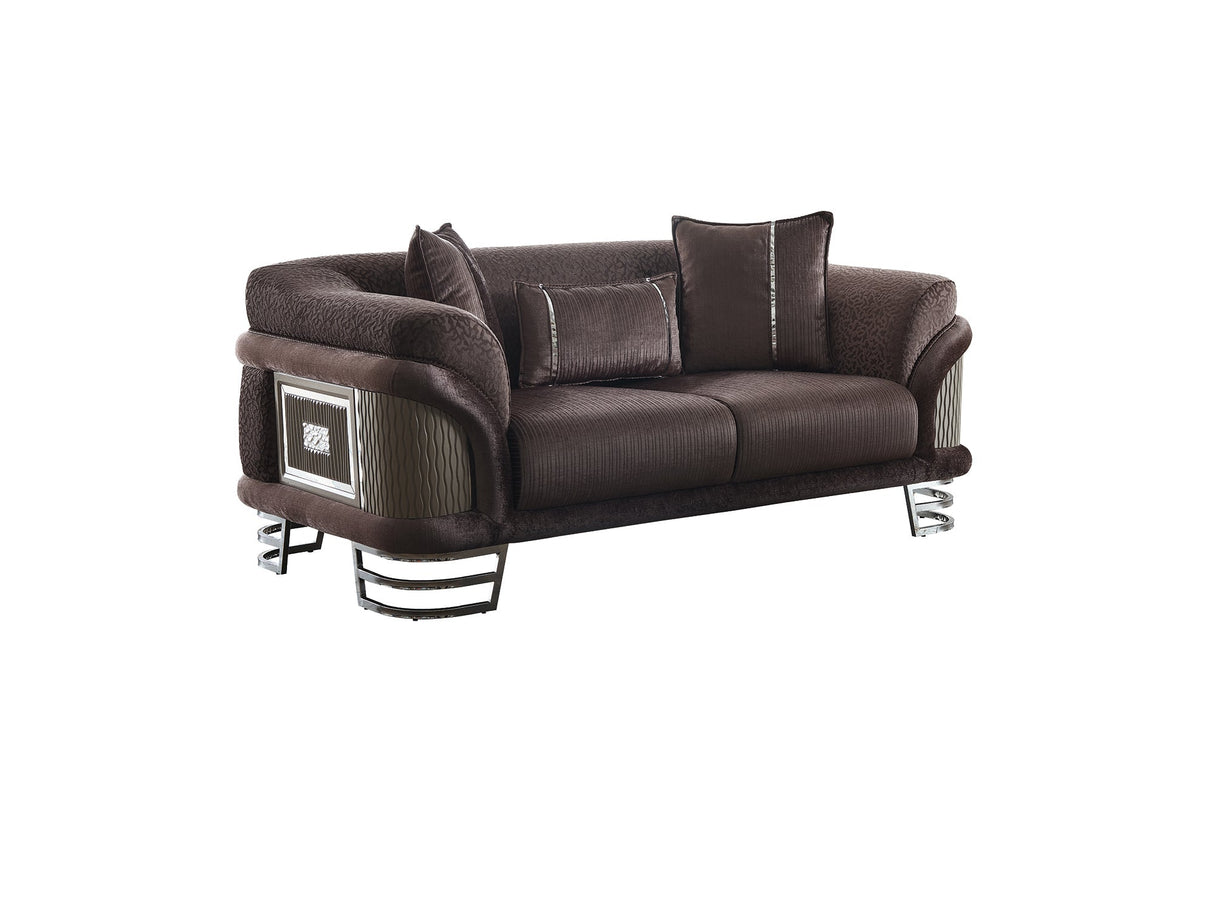 Versace 3-pieces (Sofa & Loveseat & Chair) Livingroom Set in Dark Grey by Furnia at Eve Furniture