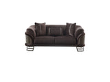 Versace 3-pieces (Sofa & Loveseat & Chair) Livingroom Set in Dark Grey by Furnia at Eve Furniture