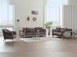 Versace 3-pieces (Sofa & Loveseat & Chair) Livingroom Set in Dark Grey