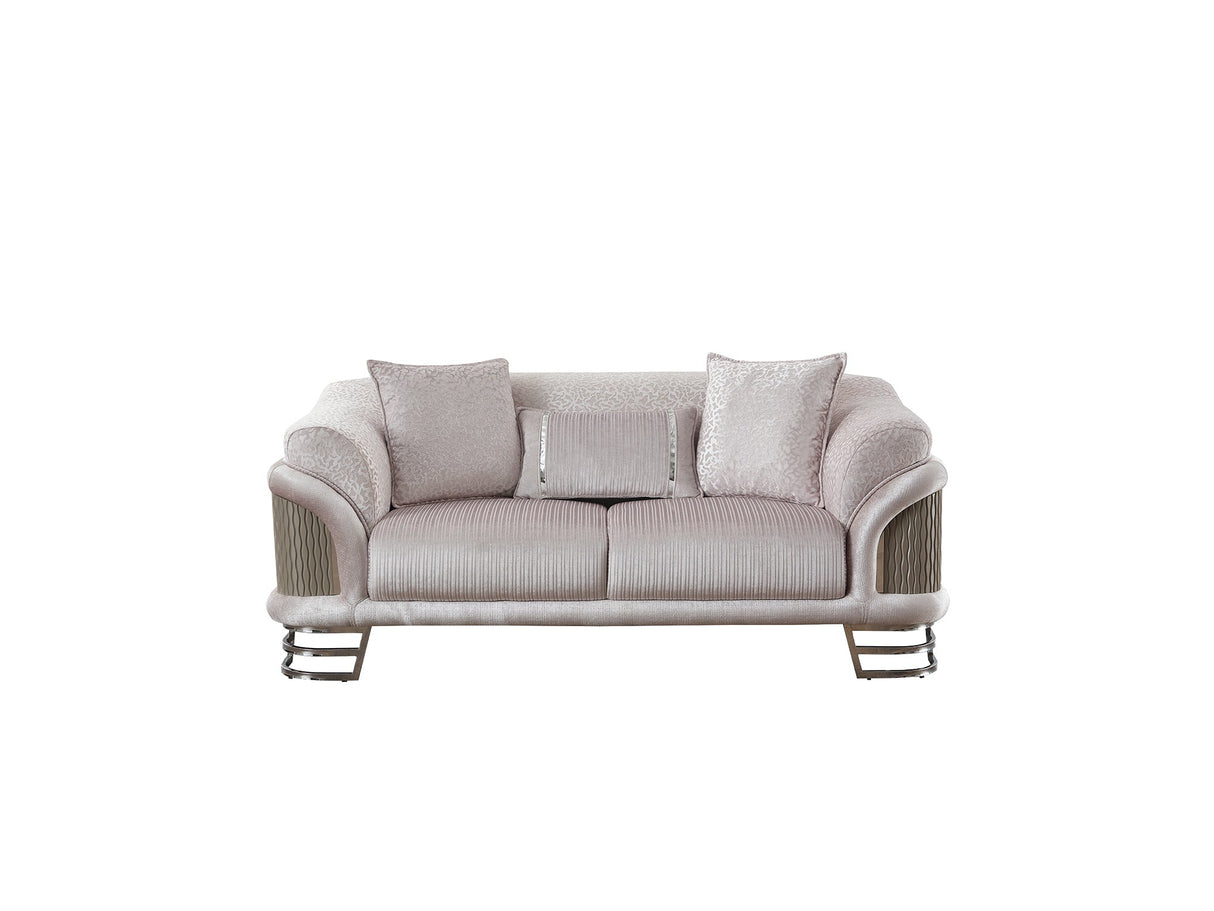 Versace 3-pieces (Sofa & Loveseat & Chair) Livingroom Set in Light Grey by Furnia at Eve Furniture