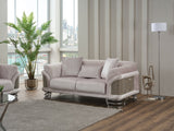 Versace 3-pieces (Sofa & Loveseat & Chair) Livingroom Set in Light Grey by Furnia at Eve Furniture