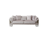 Versace 3-pieces (Sofa & Loveseat & Chair) Livingroom Set in Light Grey by Furnia at Eve Furniture