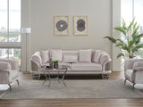 Versace 3-pieces (Sofa & Loveseat & Chair) Livingroom Set in Light Grey by Furnia at Eve Furniture