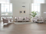 Versace 3-pieces (Sofa & Loveseat & Chair) Livingroom Set in Light Grey