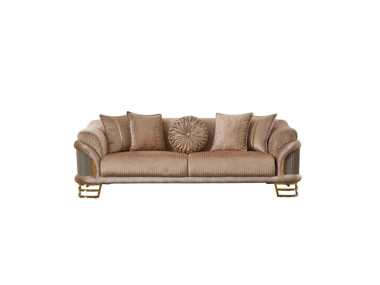 Versace Beige Stationary Sofa by Furnia at Eve Furniture